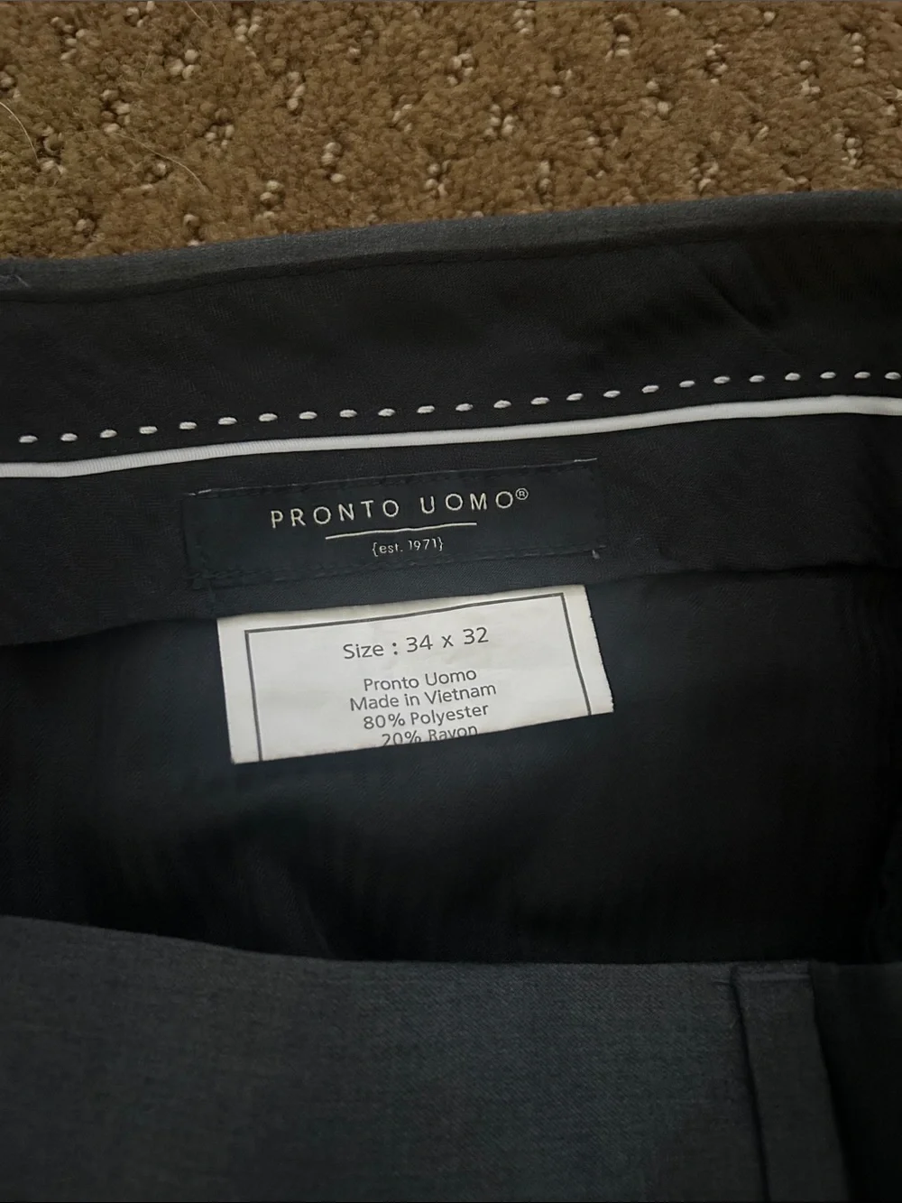 Pronto Uomo Men's Charcoal Gray Dress Pants